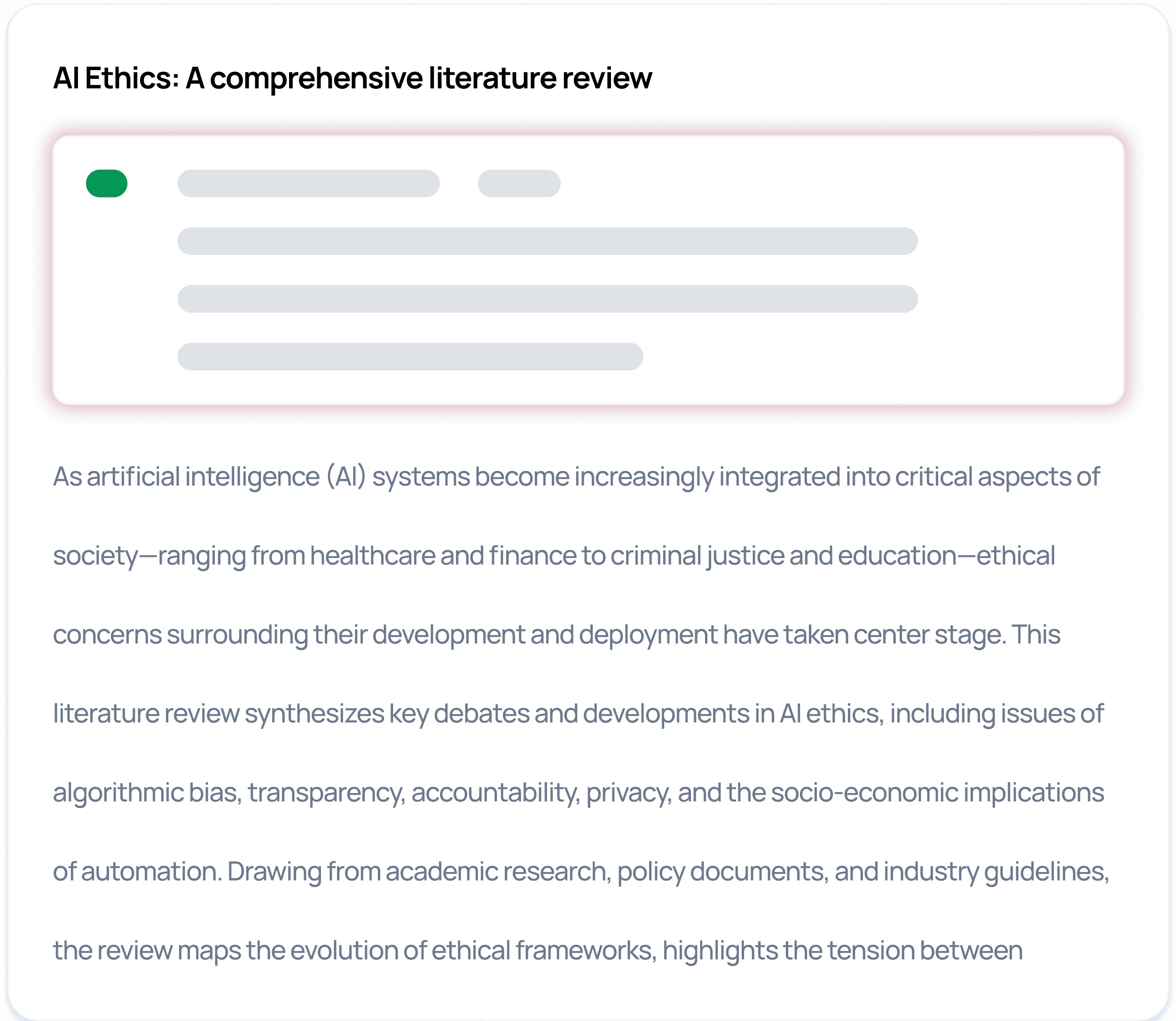 Citations from a literature review